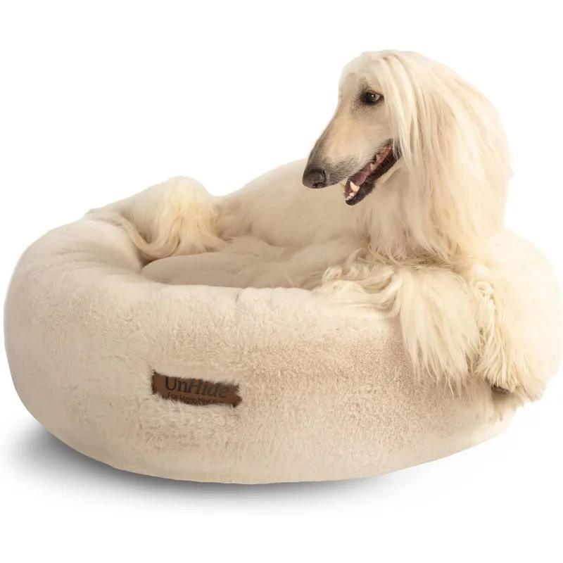 

UnHide Floof Pet Bed Extra Soft Dog Bed - Removable Faux Fur Cover - Machine Washable