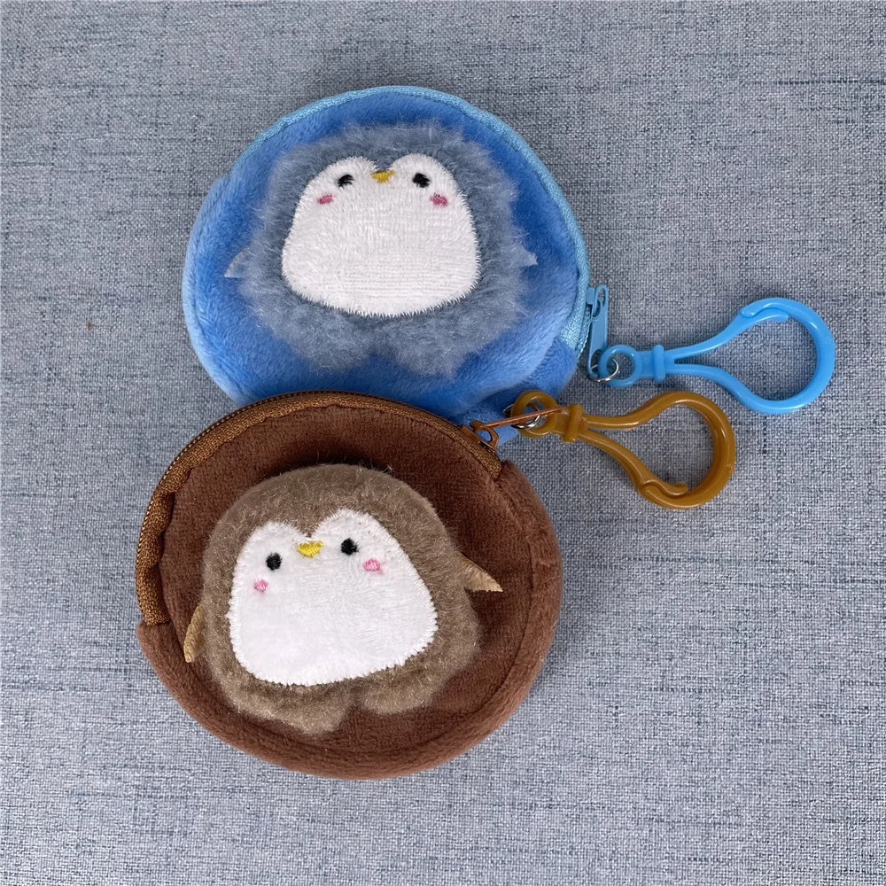 10PCS 8CM 작은 펭귄 플러시 지갑 가방, 플러시 펭귄 장난감 가방 파우치