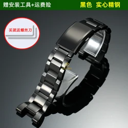 Premium Stainless Steel Watchband - Sleek Metal Strap Bracelet (Black)