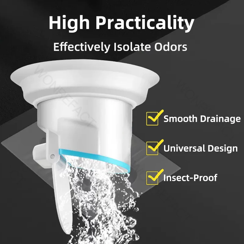 Toilet Odor Proof Core Stainless steel Toilet Odor-proof Core Bathroom Odor-proof Cover Insect-proof Quick Drainage Toilet Pipe Fittings