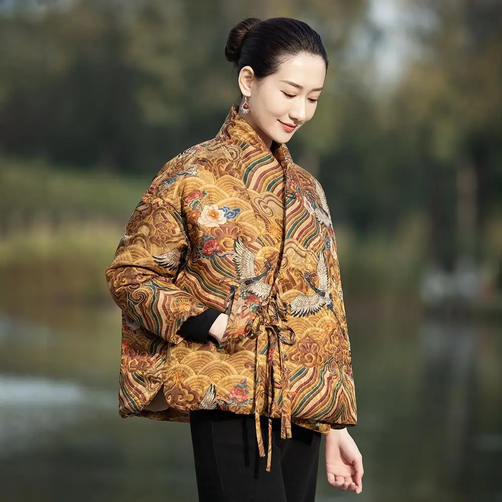 chinese style vintage tangsuit coat autumn winter hanfu top women elegant women chinese vintage padded coat a779
