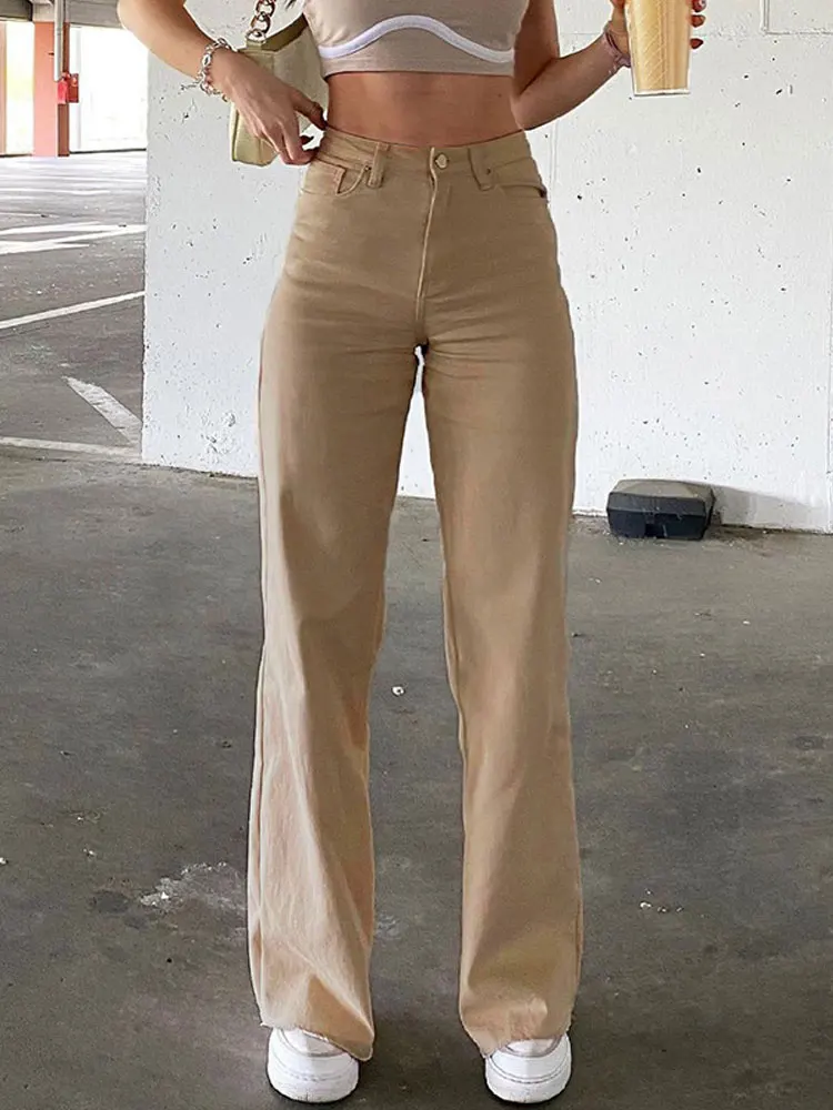 

2022 Autumn Straight Baggy Jeans Women Wide Leg High Waist Jeans Ladies Loose Jeans For Women