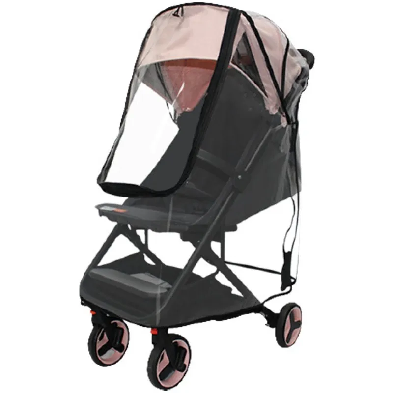Universal baby stroller plastic rain cover and windproof rain cover, lightweight waterproof and weatherproof transparent umbrella, stroller accessories, stroller rain cover