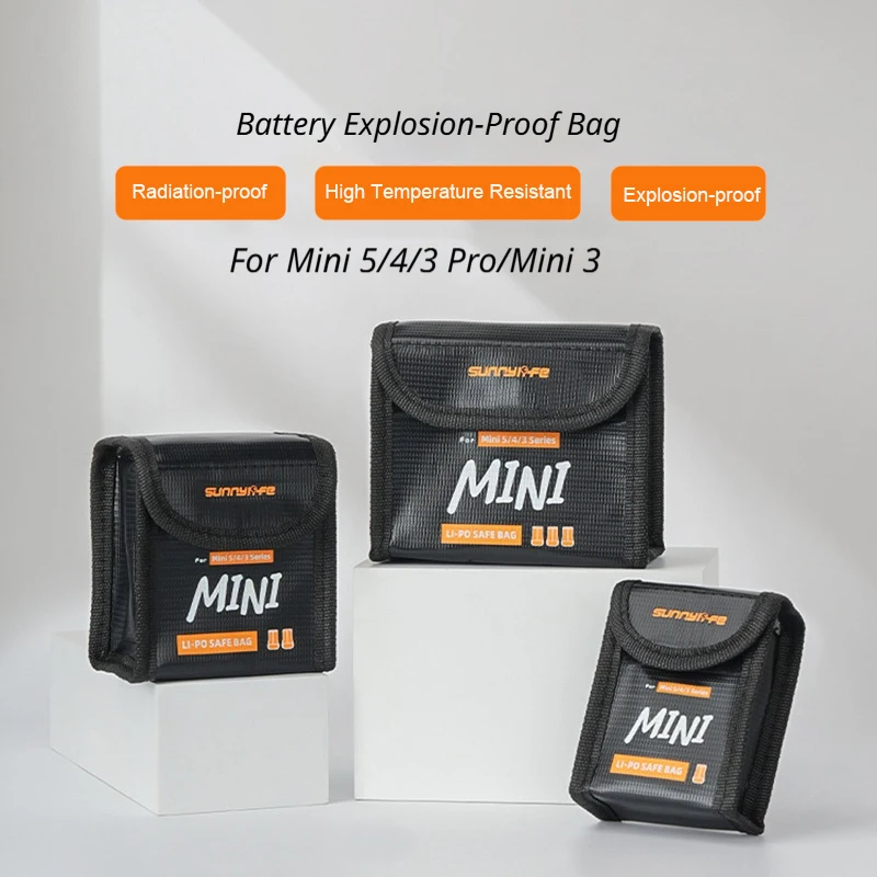 Sac anti-explosion pour batterie DJI Mini 5/4/3 Pro - Lot de 1/2/3