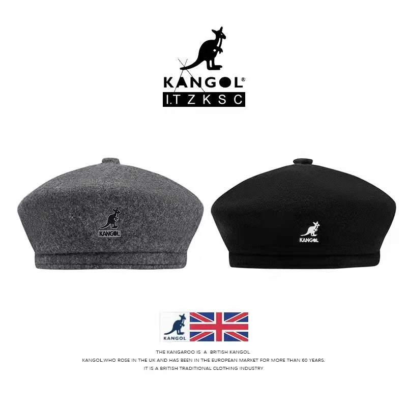 KANGOL 겨울 캥거루 호박 모자 양털 뉴스보이, 영국 남녀 캐주얼 양모 집주인, 유피 화가 모자 타이드