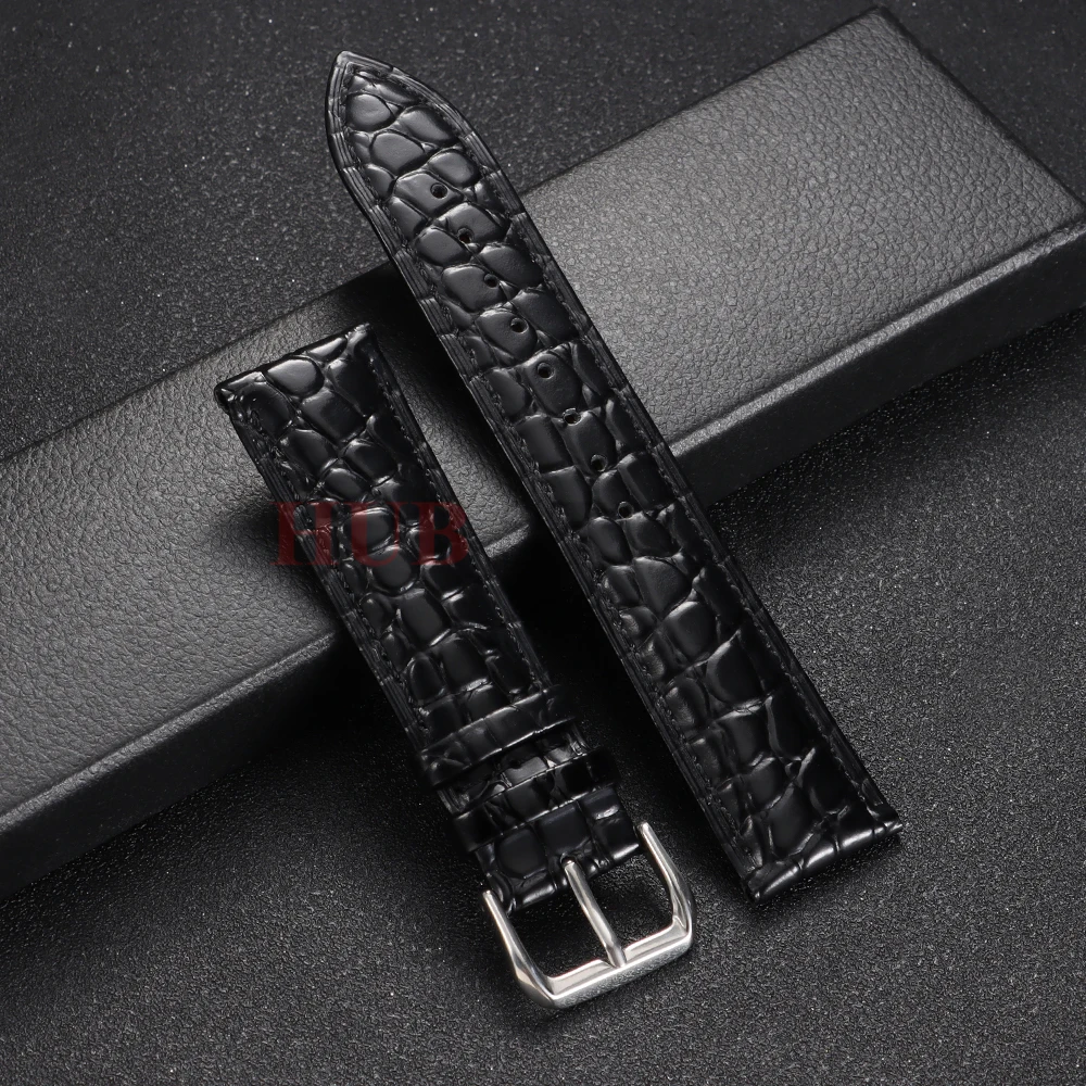 Leder-Uhrenarmband mit Krokodilmuster-Design, 12/14/16/18/19/20/21/22/24 mm, weiche Uhrenarmbänder, lässiges Business-Armband für Herren und Damen – Detail 13