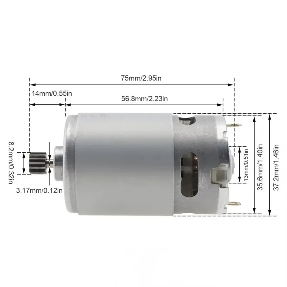 1Pcs 내구성 21V RS550 DC 모터 14 톱니 28000RPM 리튬 체인 톱 모터 미니 충전식 핸드 톱용 8.2mm 마이크로 모터