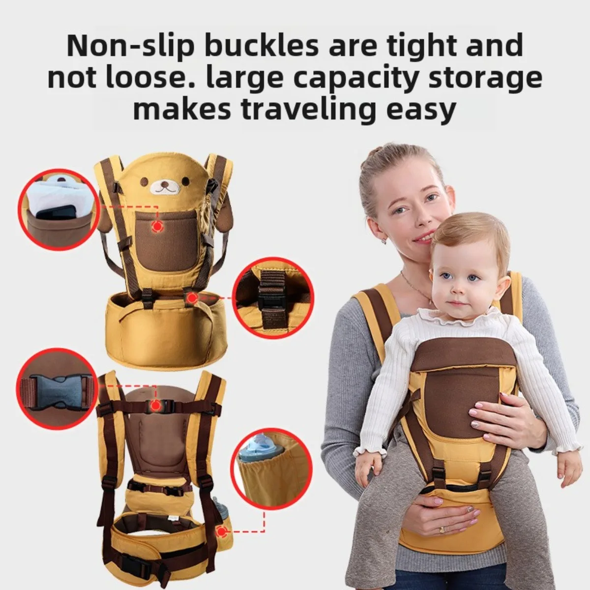 Baby Carrier Wrap Baby Sling Infant Hipseat Waist Stool Multifunctional 4 in 1 Newborn Babies Bag Portable Cute Bebe Backpack 2