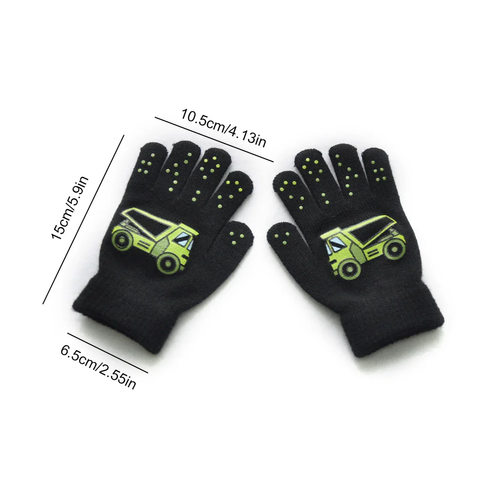 1 Pair Warm Kids Gloves Cartoon Style Child Finger Cover for Winter Wearing