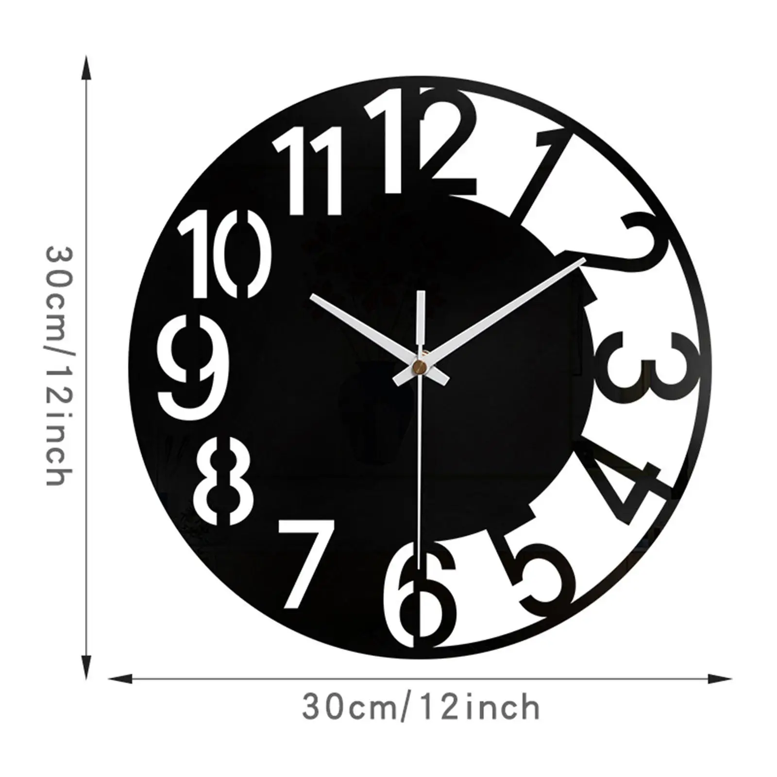 Acrylic Wall Clock Easy to Read Festival Gift Round Wall Clock Big Wall Clock for Kitchen Bedroom Bathroom Hotel Decoration