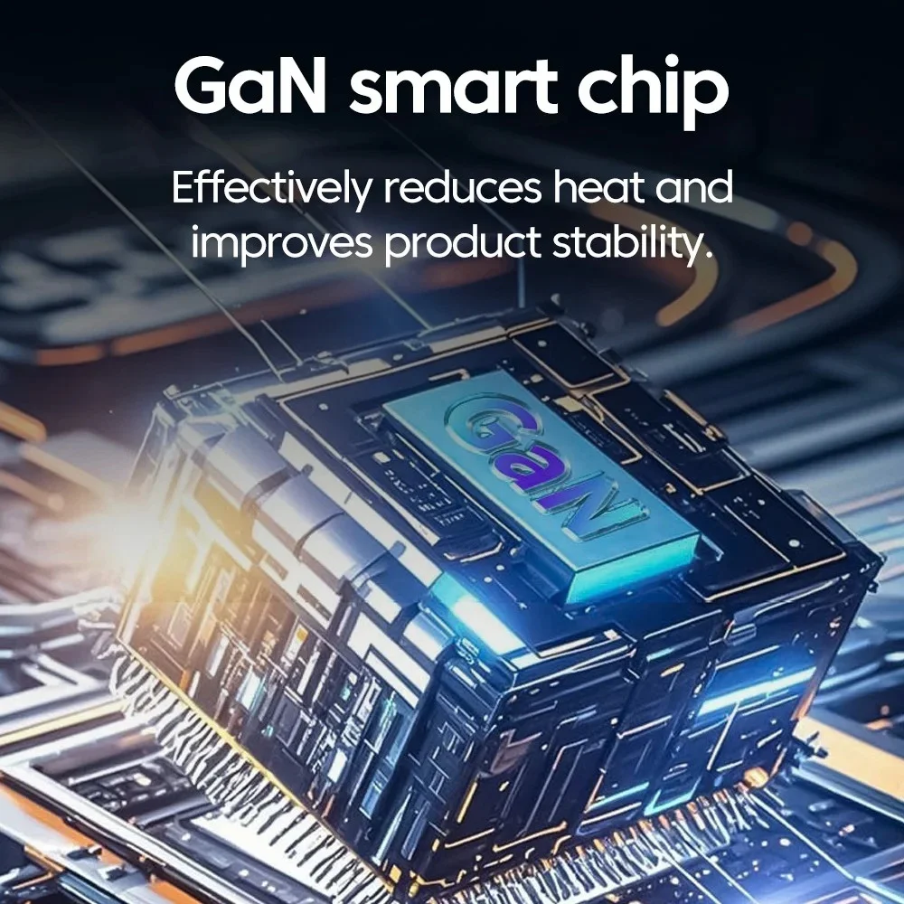 Foldable EU/US/UK Plug GaN Phone Charger with Retractable Type C to Lightning/Type C Cable Fast Charging Universal USB Charger