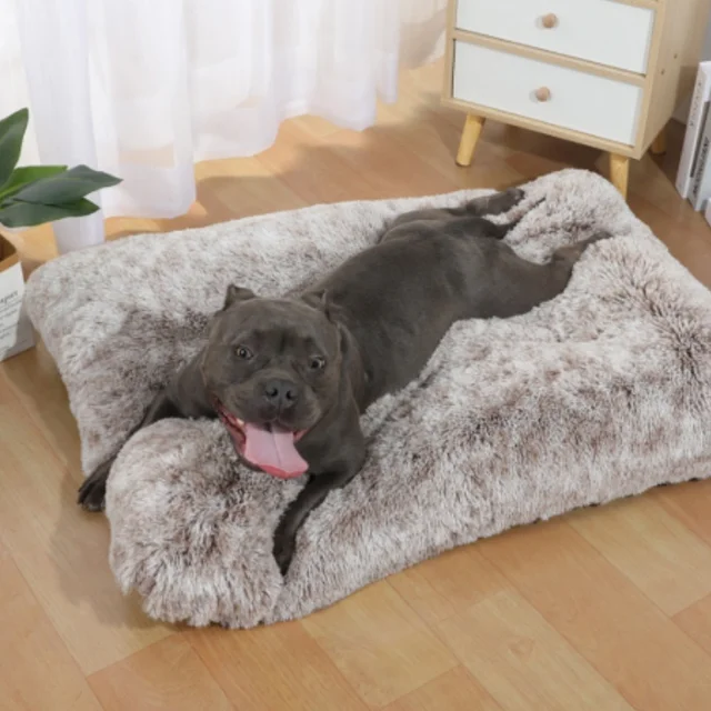 1PC 60x40cm Soft Dog Bed Washable Plush Pet Bed Anti Anxiety Warm Cushion Indoor Living Room Sleeping Mat Comfoetable Cat Mat