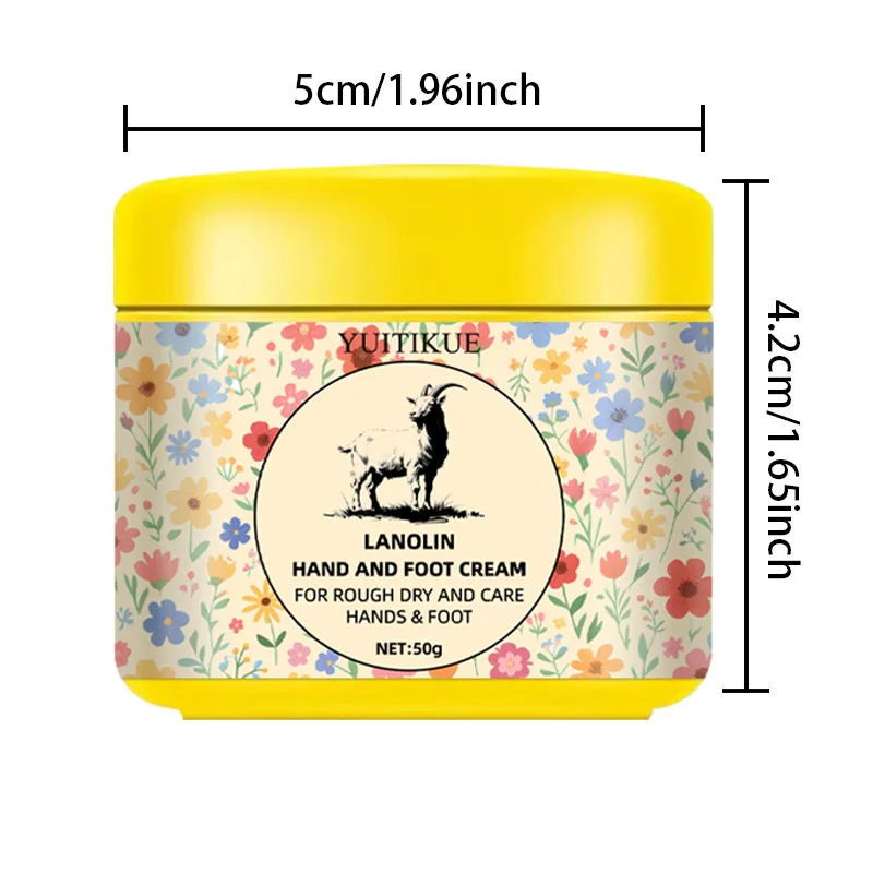 50g Lanolin Foot Cream - Suitable for chapped soles and heels, firms and moisturizes the skin, locks in moisture, leaves the ski