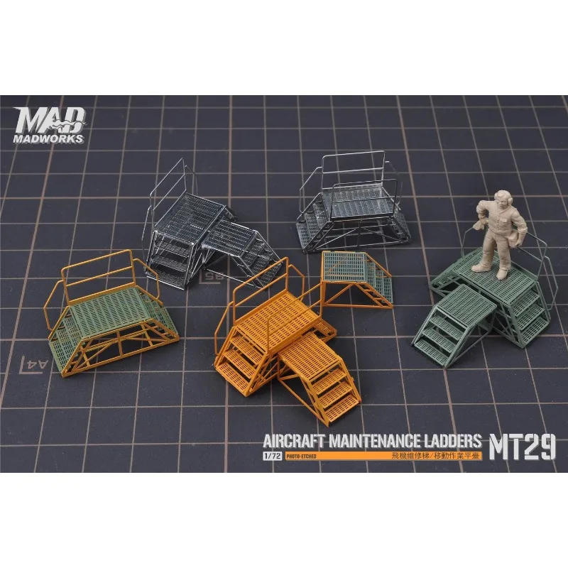 MADWORKS 1/72 항공기 유지 보수 사다리, 모바일 클라이밍 플랫폼 스타일 2, 사진 에칭, 모델링 취미 DIY, MT29