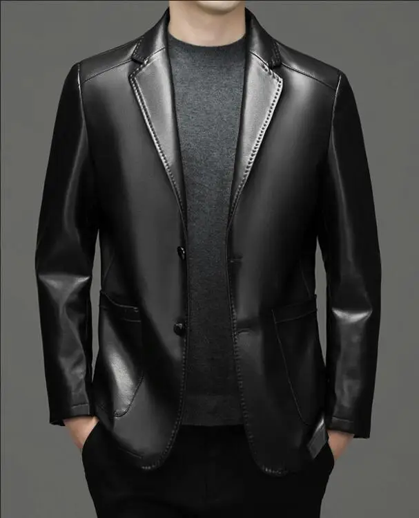 Men's Leather Jacket Back View