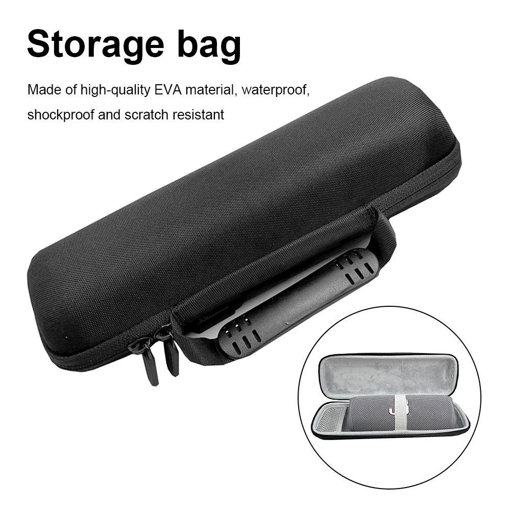 Carrying Case Detachable Shoulder Strap Portable Storage Bag Waterproof Bluetooth-compatible Speaker Case for JBL Flip 4/ Flip 3