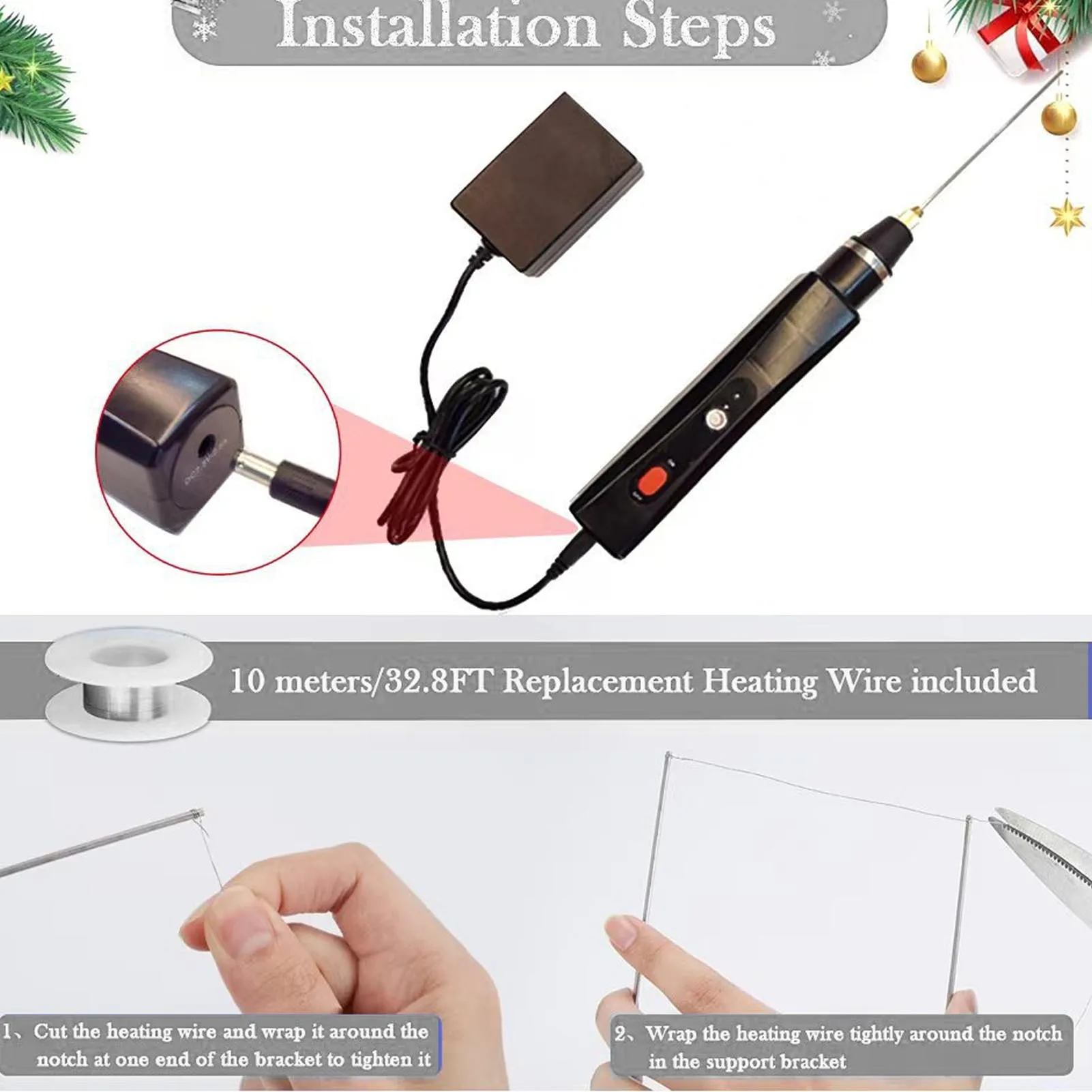 Electric Styrofoam Cutting Tool Hot Wire Foam Cutter Kit Portable 3 in 1 Adjustable Temp Fast Heating with 3 Pens for Handcraft