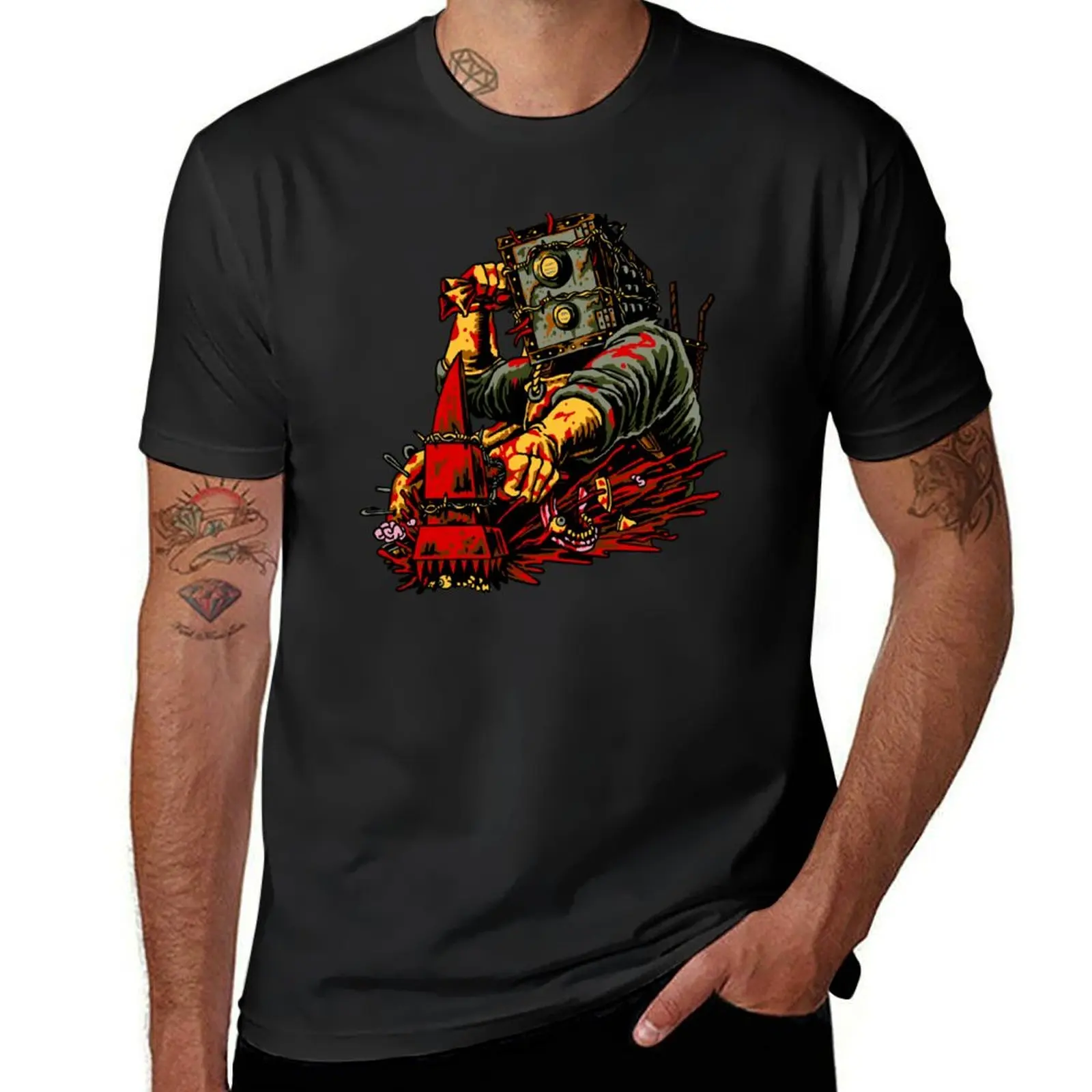 The Keeper - Boxhead T-Shirt anime clothes heavyweights Men's t shirts