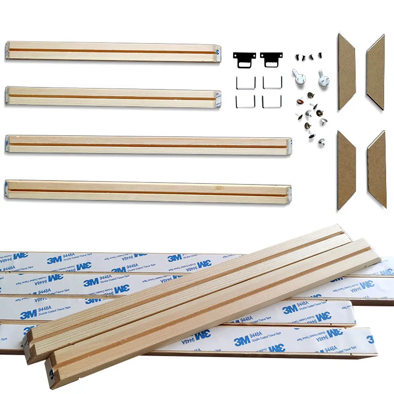 Photo Frame Wood Canvas Frame Wood Photo Frame Wood Frame Wood Picture Frame Art Frames DIY Solid Wood Canvas Frame Diamond Painting Canvas Painting Poster 1 Set Stretching Strip Installation