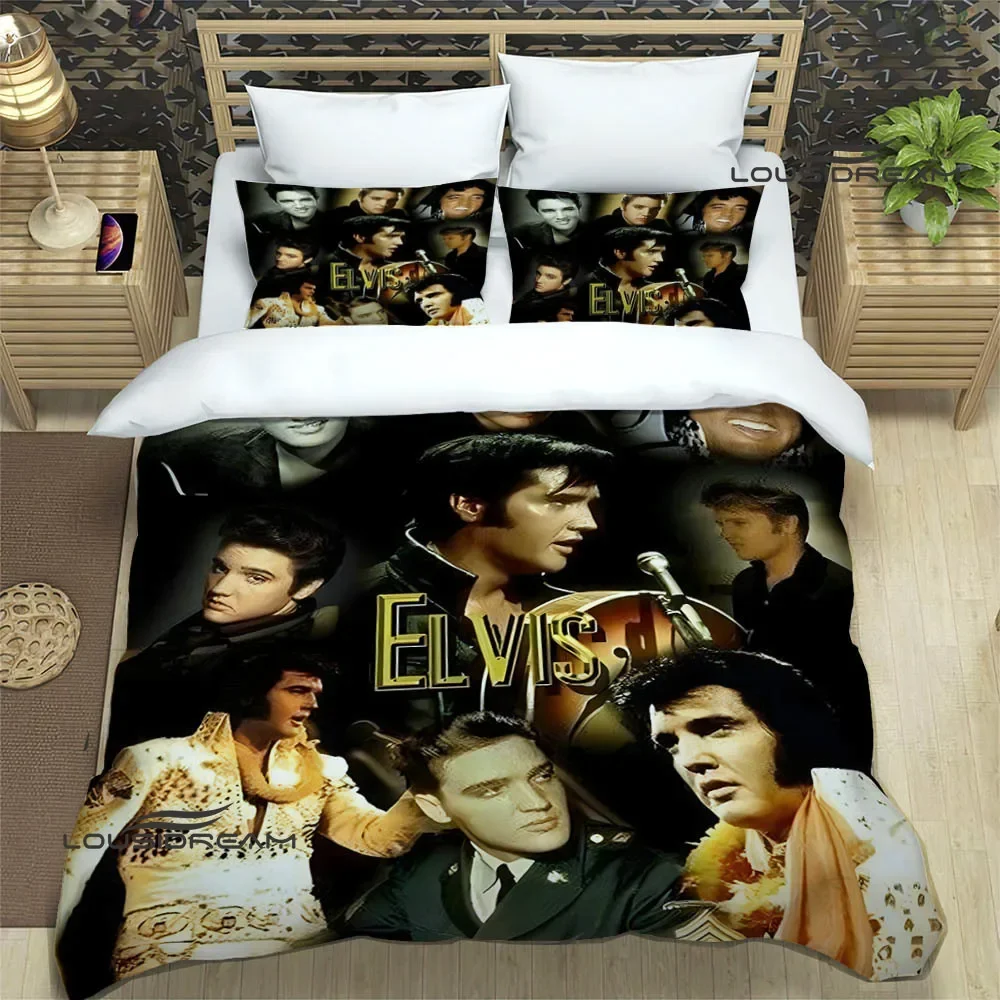 

Elvis Presley Retro printed Bedding Sets exquisite supplies set duvet cover bed comforter set bedding set luxury birthday gift