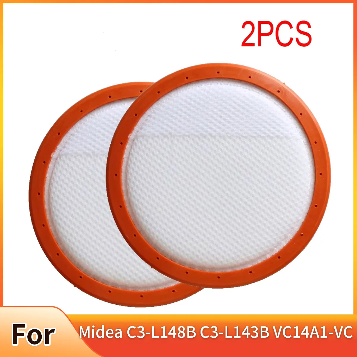 Vacuum Cleaner Filters Vacuum Cleaner Brush Filter Vacuum Cleaner Parts Vacuum Cleaner Accessories Washable HEPA Filter for Midea C3-L148B C3-L143B VC14A1-VC VC16C3-VR Round HV Filter Cotton Elements