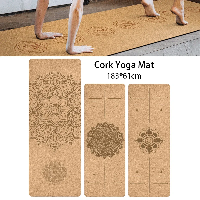 

Carpet Inch 183X61cm TPE Jusenda Pads *24 Sports 72 Exercise Non-slip Fitness Yoga Training 5mm Yoga Cork Slimming Natural Mat