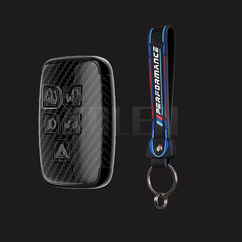 Custodia per chiave auto in stile ABS in fibra di carbonio per Land Rover Range Rover Sport Evoque Freelander Discovery per Jaguar XF XJ XE - S733a55618d354806a84af40b24ad119fP