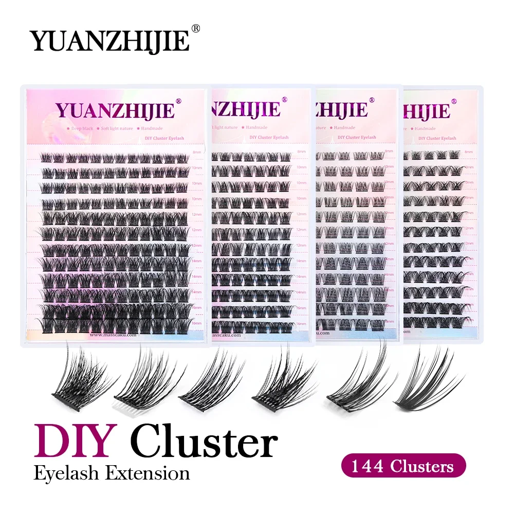 

YUANZHIJIE Eyelash Clusters Segment Eyelashes Extension DIY Fake Lash 14D-28D Russian Volume Lashes Faux Mink Handmade Thick