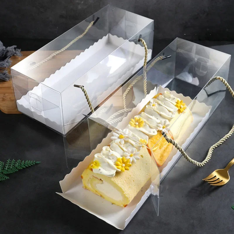 

25set PET Clear Baking Cake Box Portable Dessert Cookie Box Transparent Mousse Cake Boxes And Packaging Party supplies