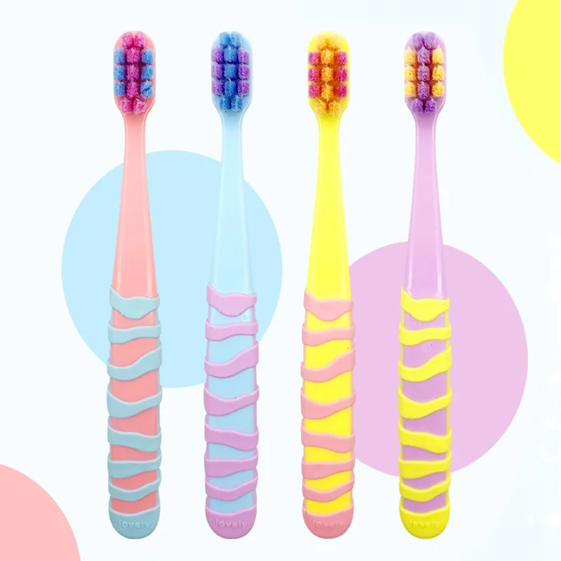 2-12Y Kids Colorful Toothbrush Training Toothbrush for Girls Ultra Soft Theeth Cleaner Children