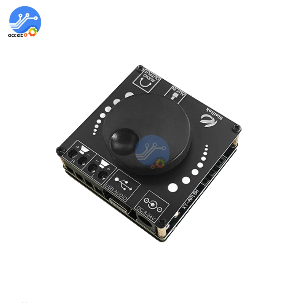 Bluetooth 5.0 20WX2 Stereo Power Digital Amplifier Board Module AMP Amplificador Home Theater 12V 24V 3.5mm AUX USB XY-AP15H audio amplifier board rf amplifier operational amplifier pre amplifier audio tube amplifier