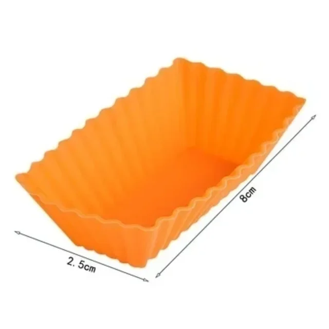 10Pcs/Set Silicone Cake Rectangular Moulds Cup Jelly Chocolate Soap Mold Household Kitchen Baking Dessert Mould Color Random 6