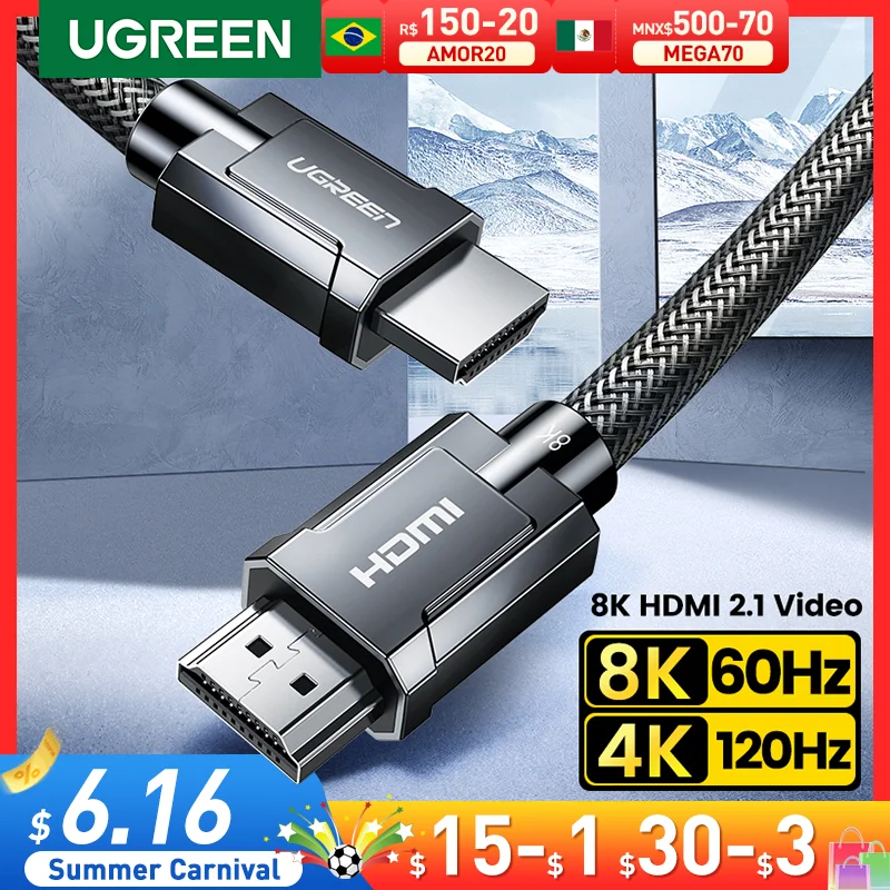 UGREEN 8K HDMI-Compatible Cable for Xiaomi TV Box PS5 USB HUB Ultra High Speed Certified 8K@60Hz  Cable 48Gbps eARC Dolby Vision