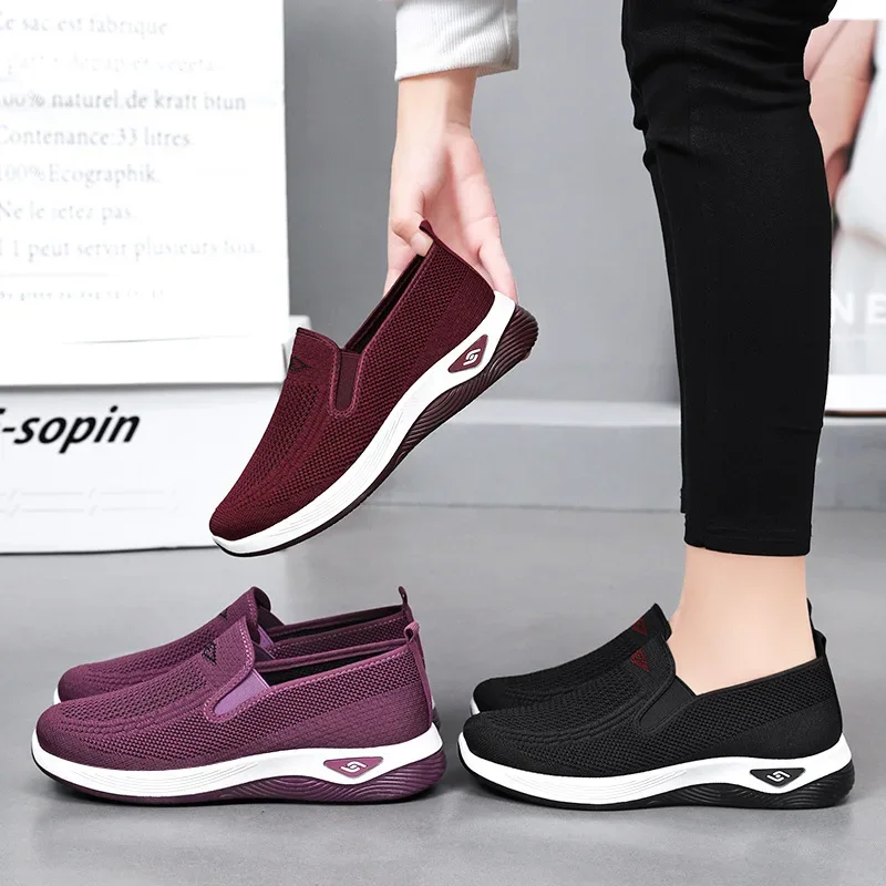 2024 Spring New Women's Cloth Shoes High Quality Women's Sports Flats Loafers Plus Size Walking Flats Women's 3