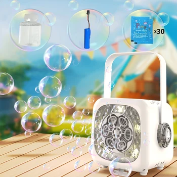 Bubble Machine Durable Automatic Bubble Blower 18000+ Big Bubbles Per Minute Bubbles For Kids Toddlers With LED Lights Rechargea 1