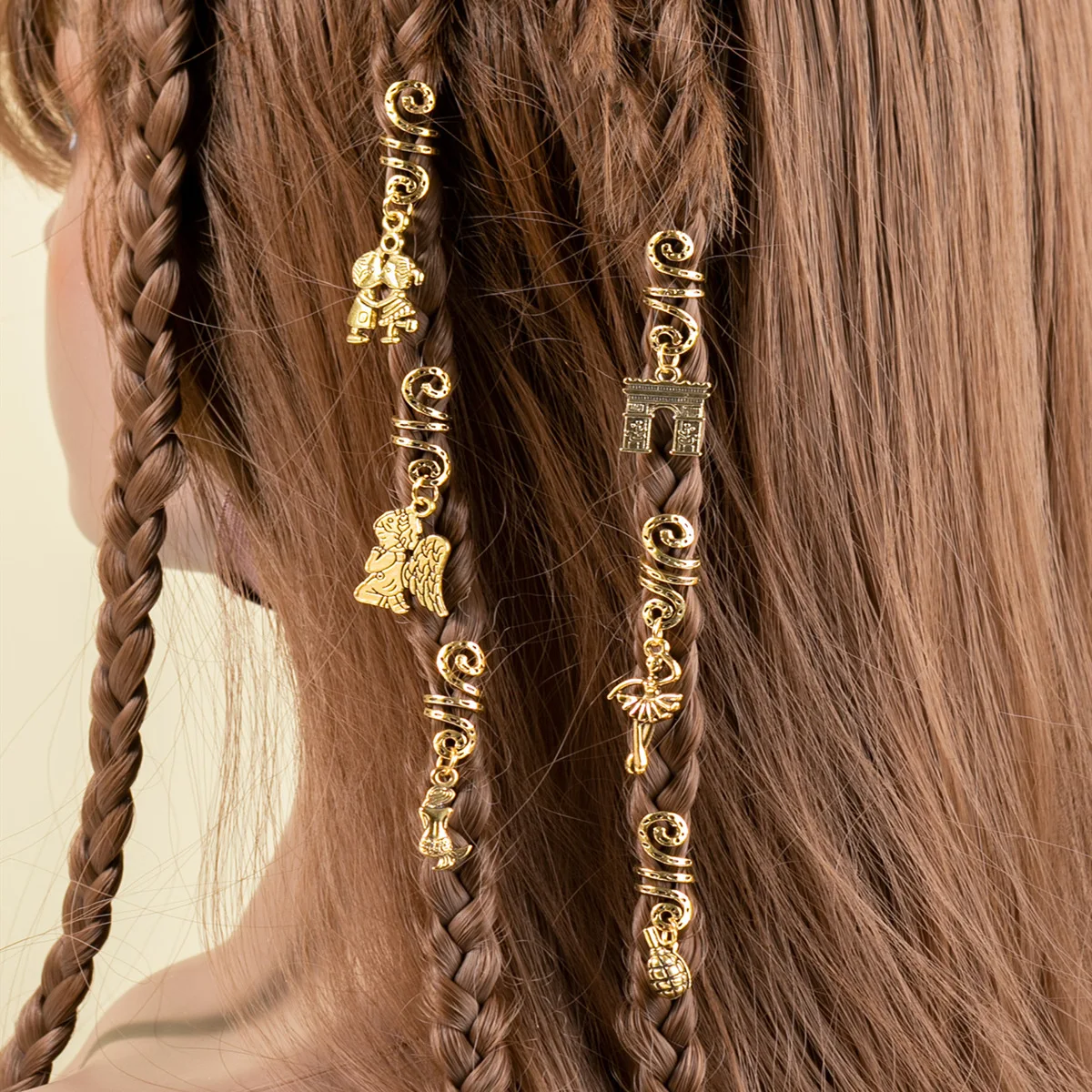Colored Natural Stone Pendant Hair Jewelry For Braids Crystal Dreadlock  Accessories Hair Charms Women Headwear Dangle Dreadlock