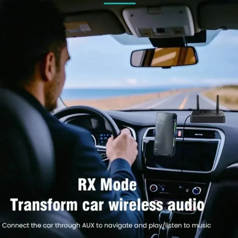 2 in 1 블루투스 오디오 송신기 수신기 데스크탑 aptX-Adaptive AD/HD/LL AAC 3.5MM AUX RCA 스테레오 HiFi 음악 무선 어댑터