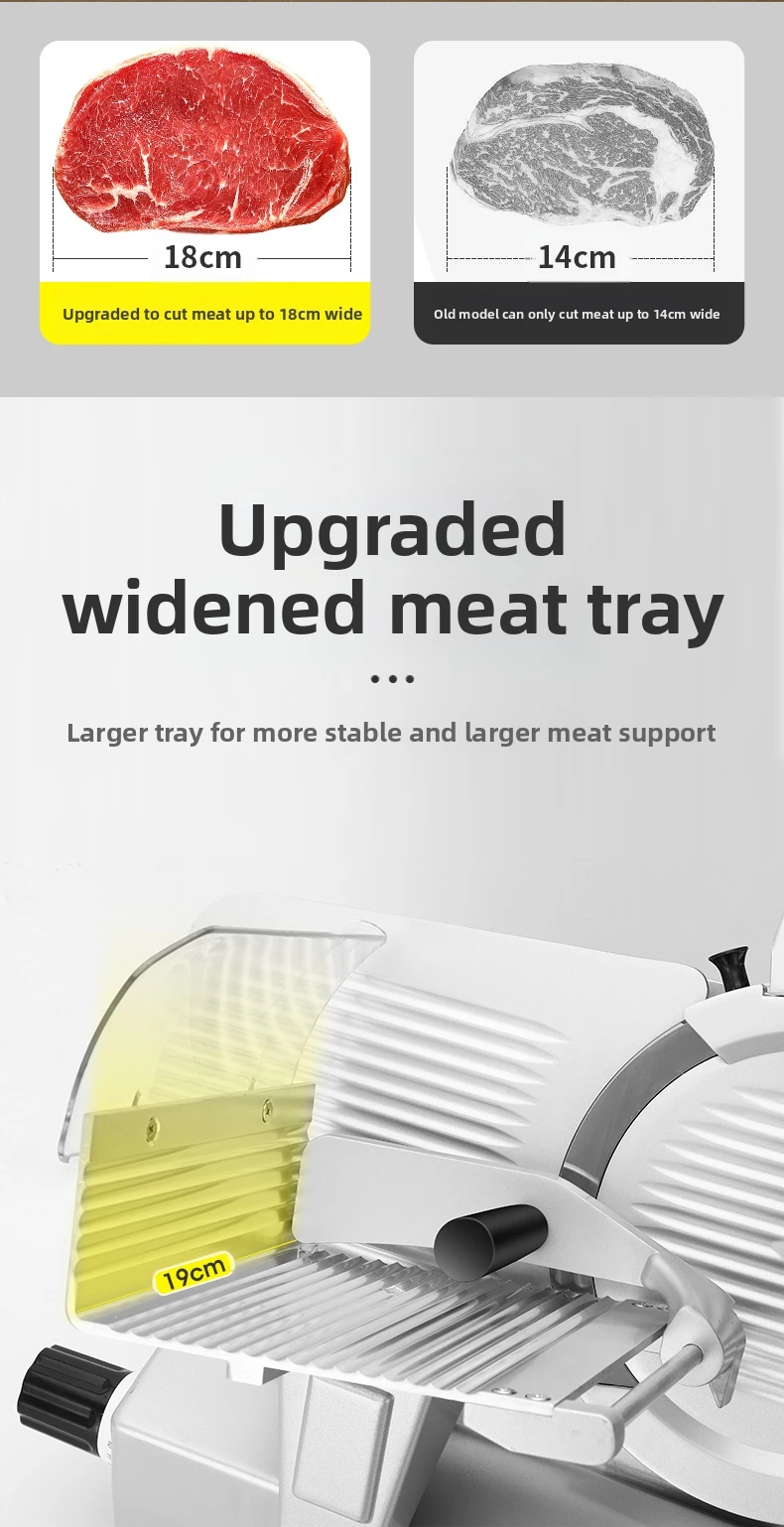 Kommerzieller elektrischer Fleischschneider aus Edelstahl, Fleischschneider für Rindfleisch, Schweinefleisch, Deli, Küche, Restaurant, Metzgerladen, leicht zu reinigen – Detail 14