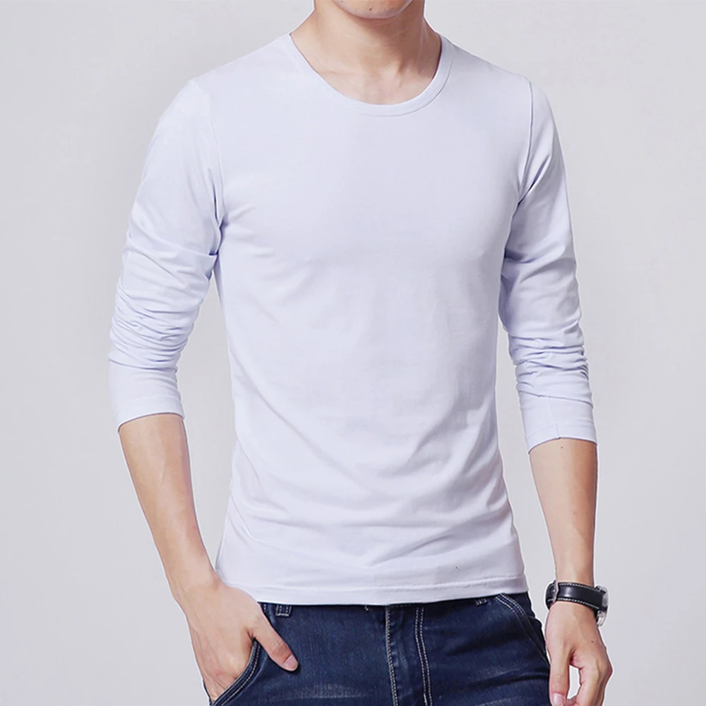 

Mens Long Sleeve Tops Thermal Underwear Shirts Crew Neck T-Shirts Base Layer Casual Slim Fit T-Shirts Male Blouse