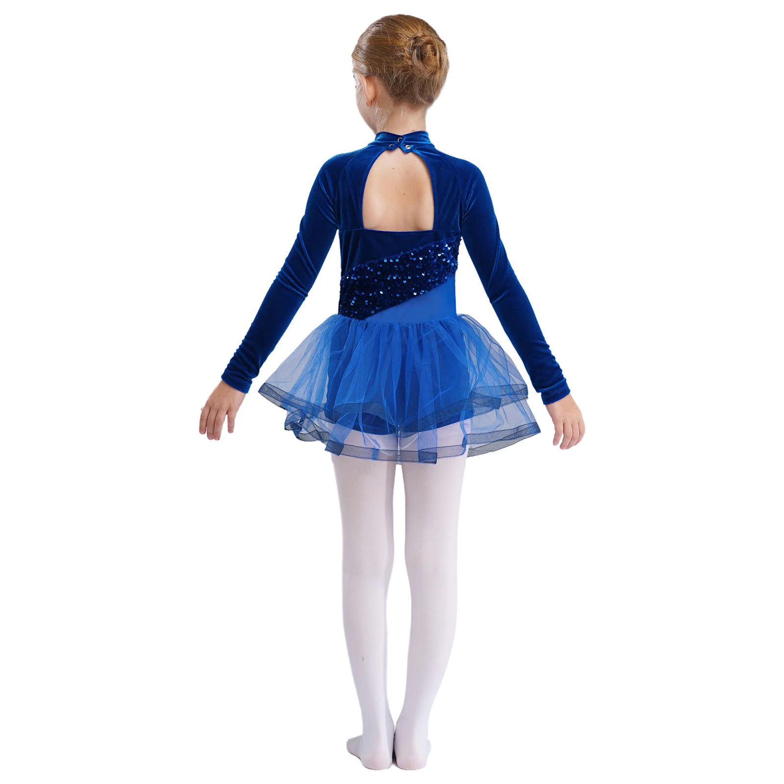 Ballet Leotard Kids Girls Ballet Dance Tutu Sleeveless Sequins Velvet Splice