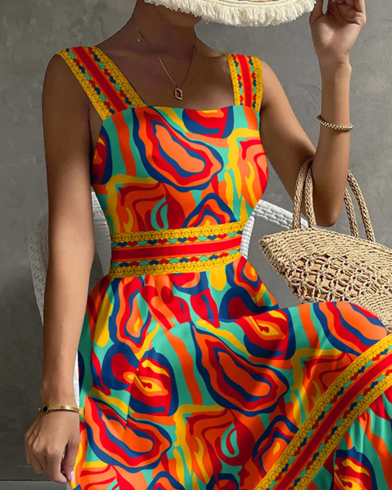 Vestido Mujer Verano Vestidos De Fiesta Foral Cuello V Anga