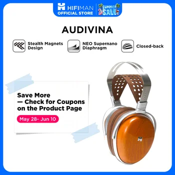 HIFIMAN AUDIVINA Closed Back Planar Magentic Over-Ear Studio Headphone 1