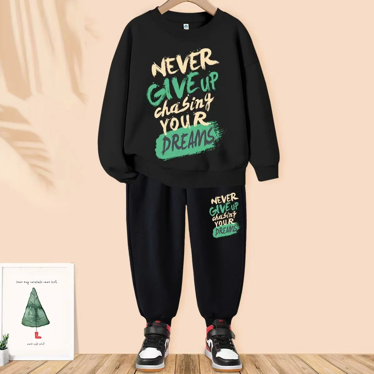 طقم ملابس بطبعة حروف من قطعتين للرضع والفتيات ، كنزة صوفية وبلوفر ، توب وسروال ، بدلات رياضية للأطفال ، بدلة أطفال ، خريف