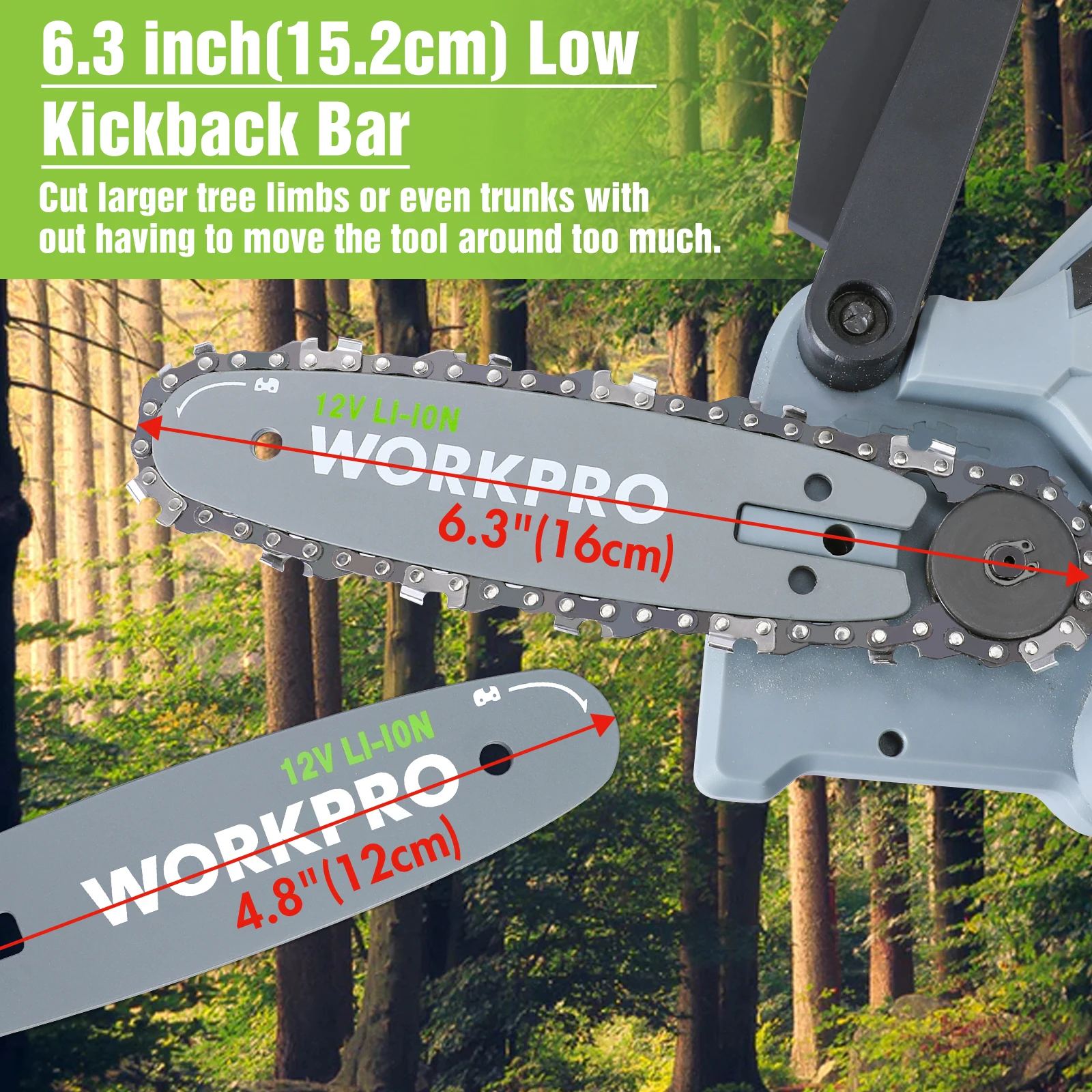 12V Mini Chainsaw Portable Electric Pruning Saw Rechargeable Small Wood Spliting Chainsaw Woodworking Tool for Garden