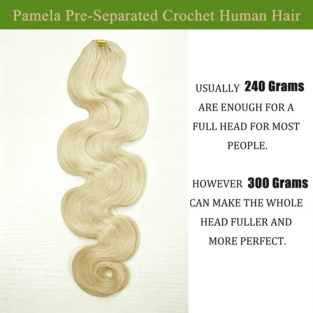 613 Blonde Feather Crochet Human Hair Bundles Body Wave Knotless Pre-Separated Crochet Hair Extensions Twist Braiding Hair 2