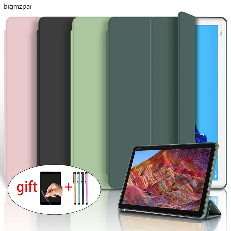 Premium Leather Tablet Case Cover with Screen Protector and Stylus Pen