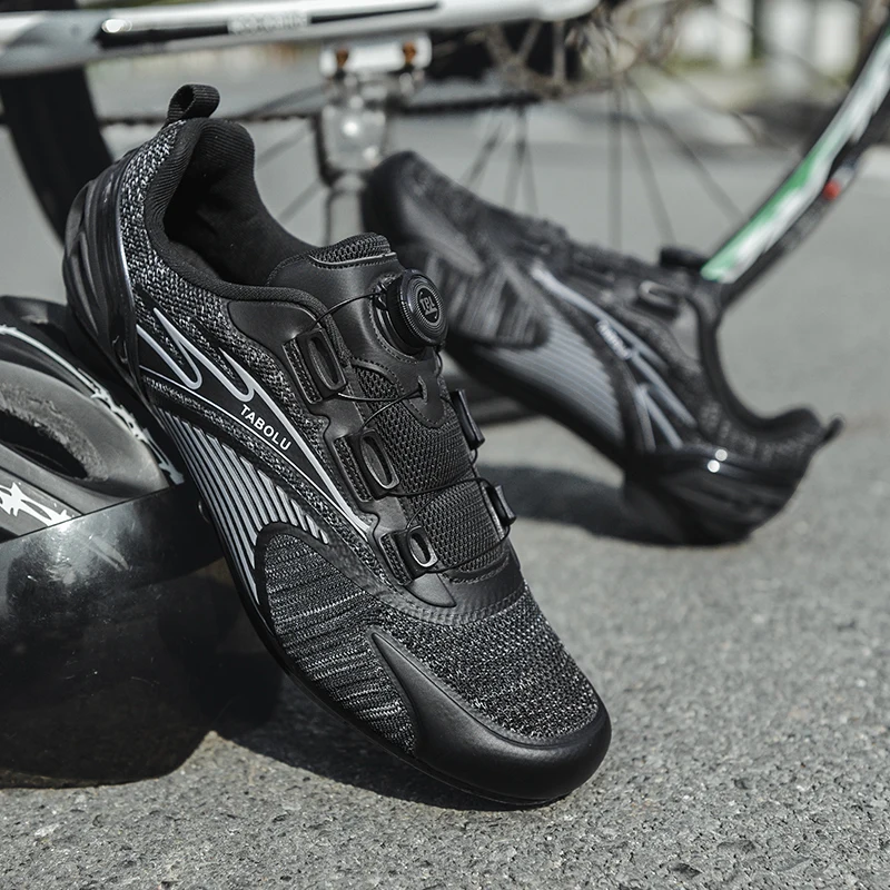 Professional Men Cycling Shoes Road Spd Gray Breathable Mesh Racing Bike Self-Locking Women Cleats Mountain Sneaker Zapatillas 5