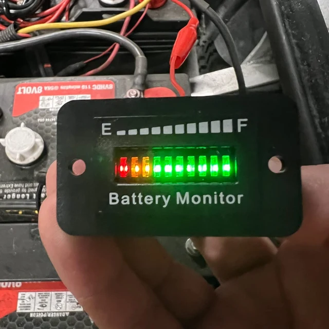 Monitor Batteria LED Per Auto, Moto O Camper - Display Tensione 5-30V, Per Batterie Al Litio O Piombo