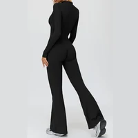 Women Autumn Winter Fleece-Lined Yoga Jumpsuit Women Pilates Running Fitness Clothing Long-Sleeved Outdoor Sports Coveralls - Image 4