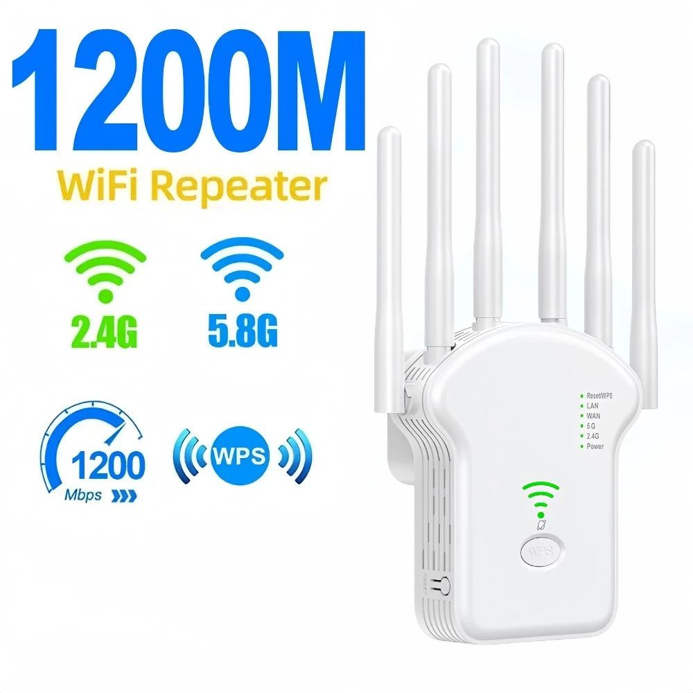 1200Mbps Wireless Wifi Repeater Wifi Signal Booster Dual-Band 2.4G 5G Wifi Extender 802.11Ac Gigabit Wifi Amplificatore Wps Router